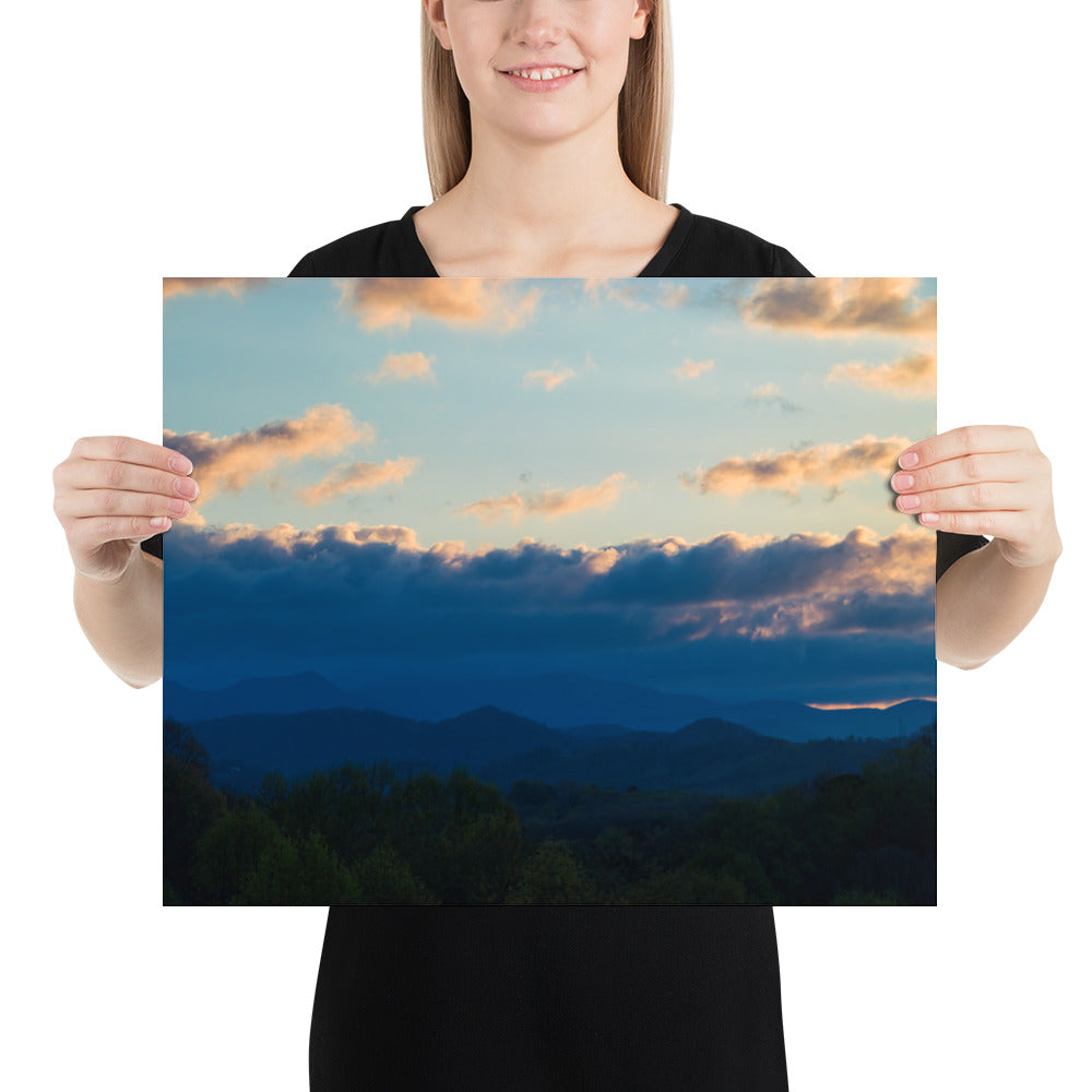 Poster - Asheville Mountains Sunset