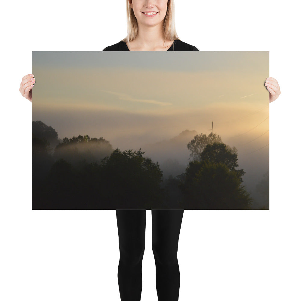 Poster - Asheville Misty Mountain Sunrise