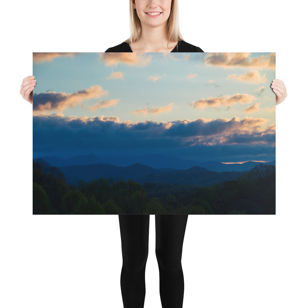 Poster - Asheville Mountains Sunset