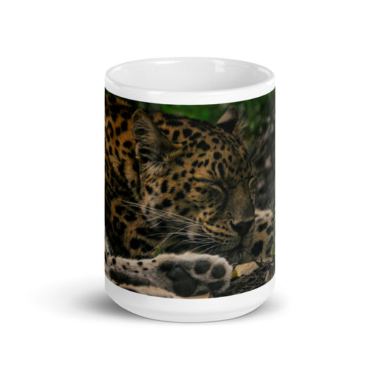 White glossy mug - Leopard 1