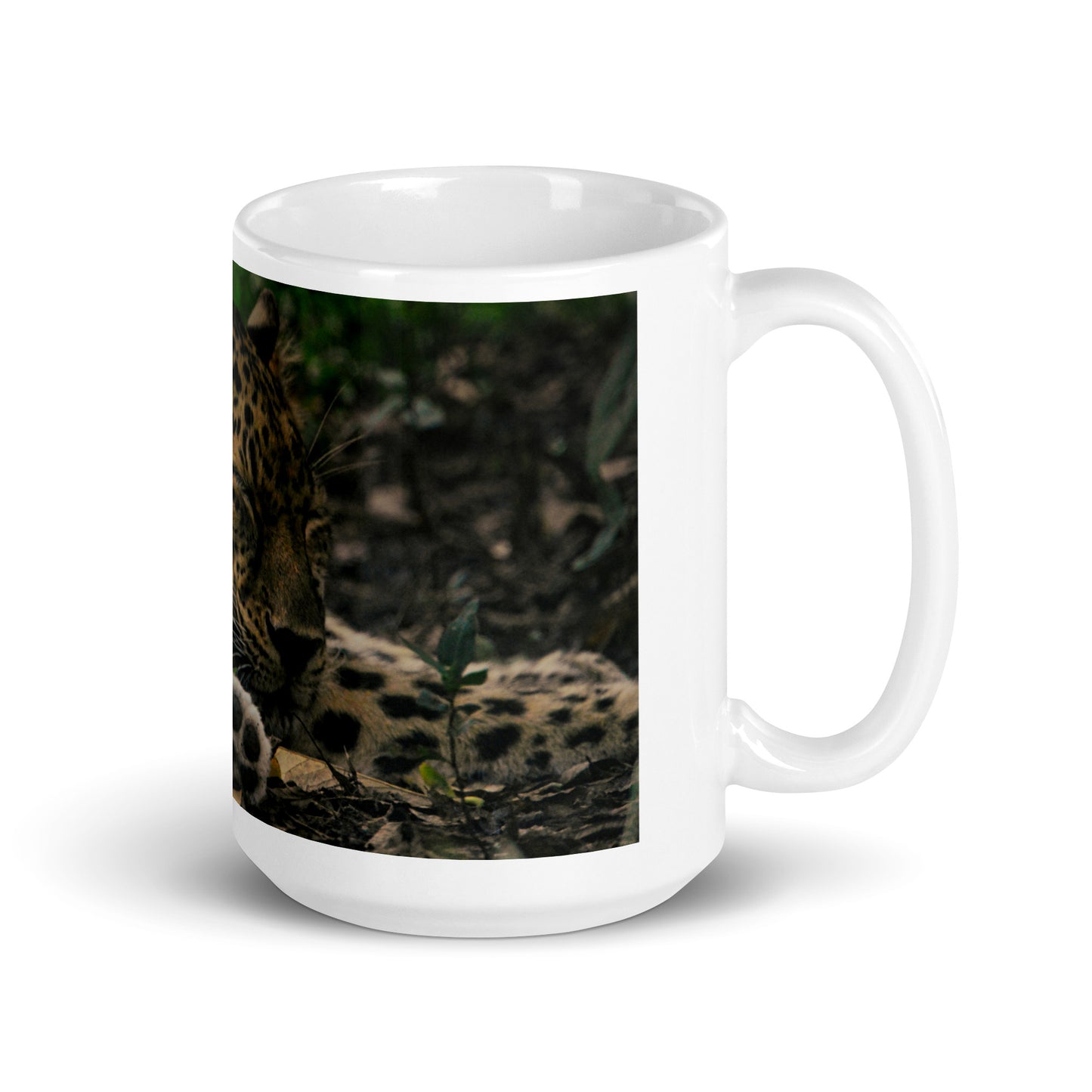 White glossy mug - Leopard 1